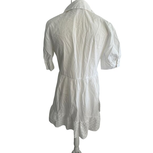 ZARA White Shirt Sun Collared Dress Size Medium - Picture 5 of 8